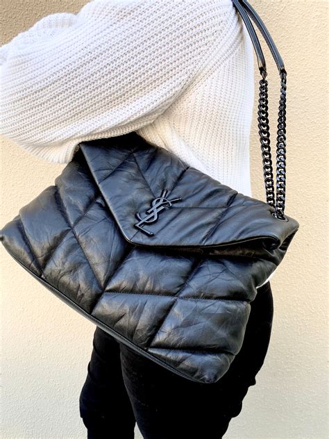 ysl loulou puffer black|YSL loulou puffer clutch.